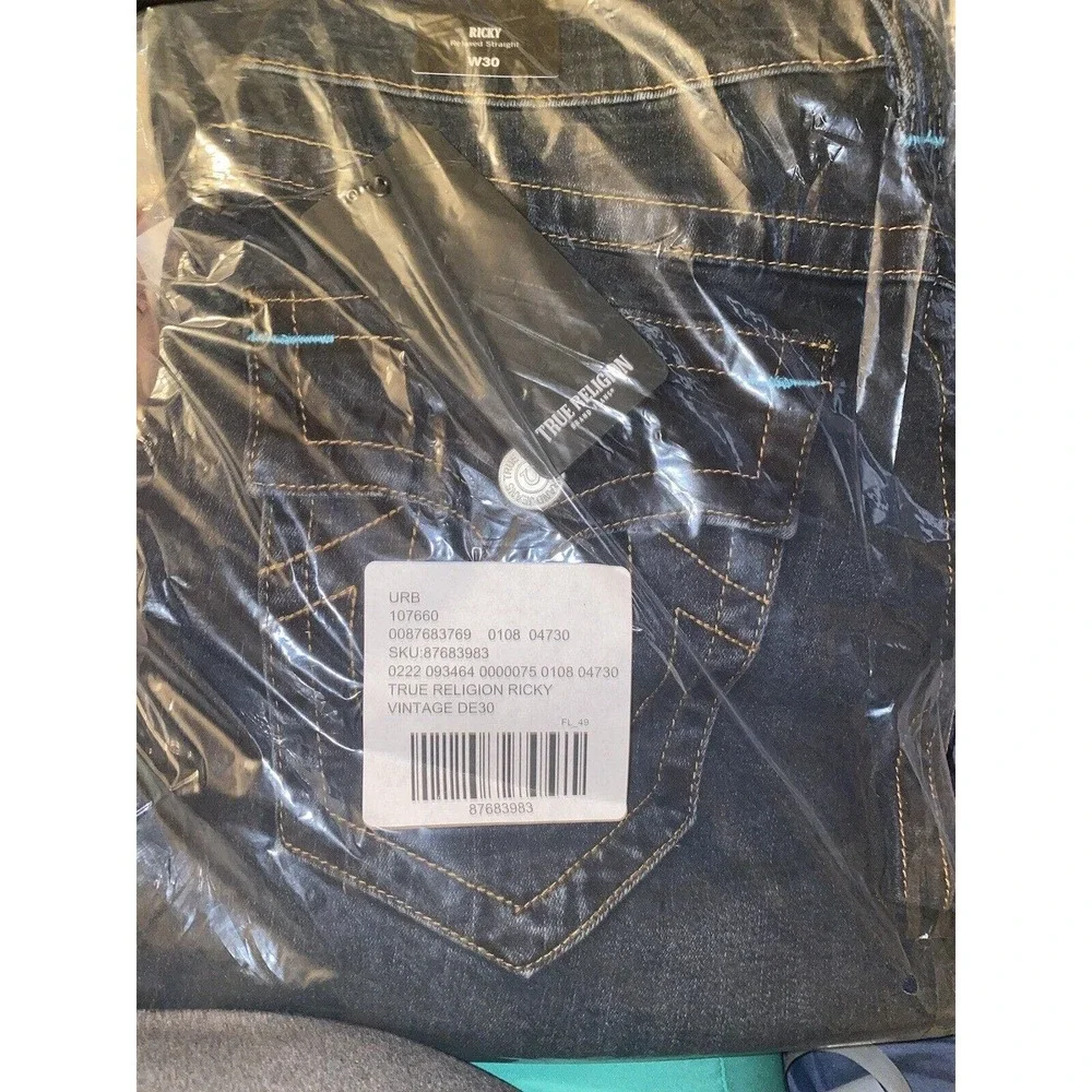 True‎ Religion Ricky Flap Relaxed Straight Leg Jeans Men Size 30 x 32 New